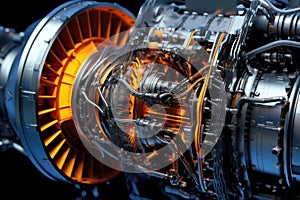 close-up of advanced aerospace engine technology