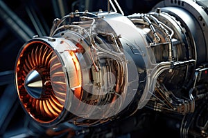 close-up of advanced aerospace engine technology