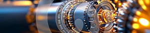 Close-Up of Advanced Mechanical Gears and Components