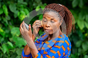 Close-up of an african woman with make-up