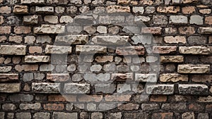 Highly Detailed Brick Wall Texture with Aged Stonework
