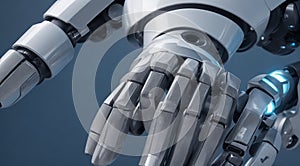 close-up of ai robots hand, ai robot hand on dark background, AI robot hand