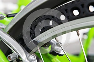 Close up of airless bike tire