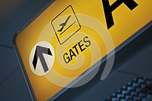 Close up of an airport gate