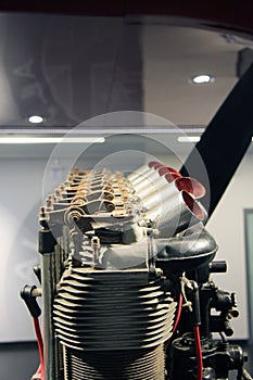 Close up of Alfa Romeo plane engine parts