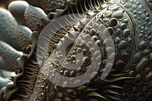 close-up of alien life form, with its intricate and perplexing features on full display