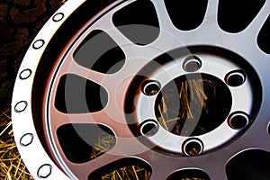 Close up alloy wheels