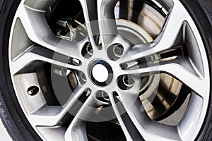 Close up alloy wheels