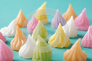 Close-up (Allure) Thai Dessert on Light green Background