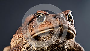 Close-Up American Toad Portrait in a Professional Studio Setting