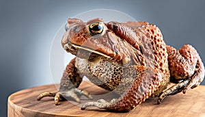 Close-Up American Toad Portrait in a Professional Studio Setting