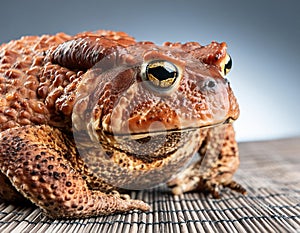 Close-Up American Toad Portrait in a Professional Studio Setting