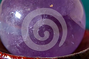 Close up of Amethyst Quartz Crystal ball