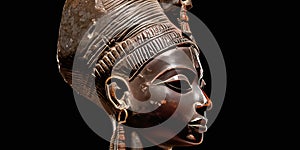 Close up of Amunet Female counterpart of Amun on black background generative AI