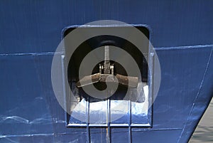 Close-up of an anchor of a ship