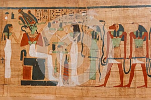 Close-up of ancient egyptian papyrus