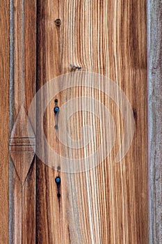 Close up of ancient old wooden door.