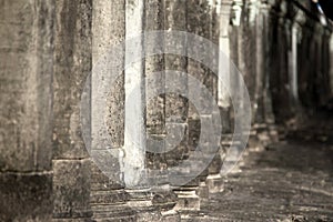 Close up of ancient stone pillars