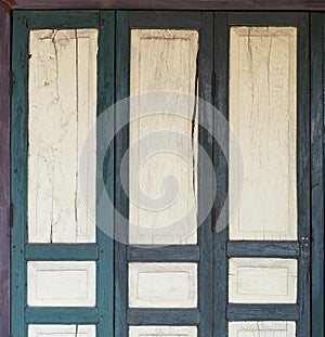 Close up of ancient wooden doors.