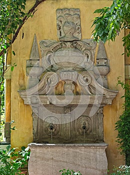 Close-up of an Andalusia style Spanish Abreuvoir / drinking fountain