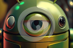 close-up of android's face, with its unnervingly humanlike features