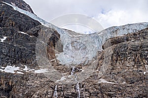 Close up of Angel Glacier in Jasper National Park at Mt. Edith Cavell