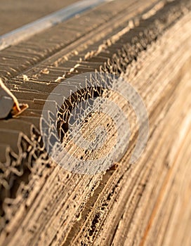 Stack of Corrugated Cardboard Sheets