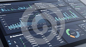 Data Analytics Dashboard on Digital Screen