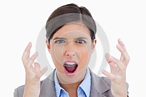 Close up of angry shouting entrepreneur