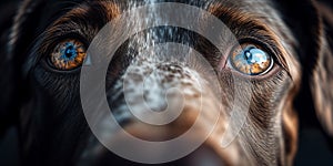 Close-up animal portreit. Animal eyes, Dog eyes