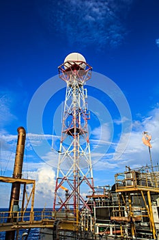 Close up Antenna offshore,Telephone antenna background