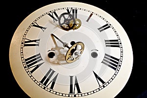 Close Up of Antique Clock Face