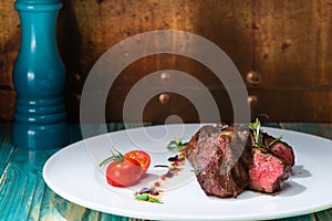 close-up appetizing beef steak