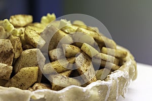 Close-up of Apple Pie Ready to Bake, off-center