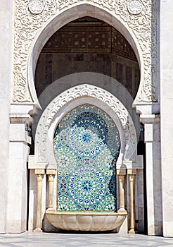 Close up of Arabic Architecture. King Hassan II Mosque, Casablanca