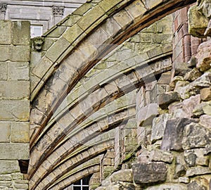 Close-Up of Architectural Detail of Flying Buttresses