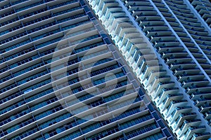 Close up architectural detail from skyscraper building exterior