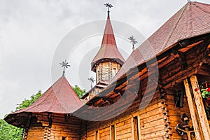 Close up architectural view of Sfantu Gheorghe Church in Oltenita city, Romania