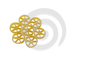 Close up of arranged rotelle