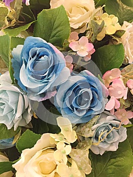 Close up of artificial flower bouquet