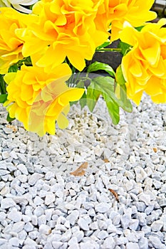 Close up of artificial flower bouquet. Silk flowers