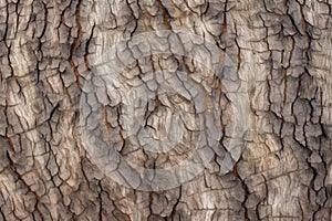 close-up of ash tree bark with visible texture