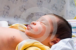 Close Up of Asian Baby Sleeping