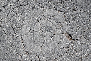 Close-up asphalt road with crack texture