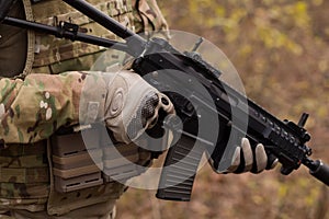 Close up assault rifle