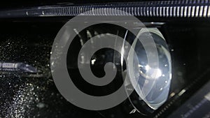 Close up of Audi A5 headlamps