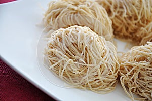 Close up Authentic Homemade Egg Noodles