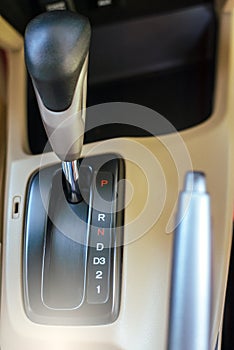 Close up automatic gear shift