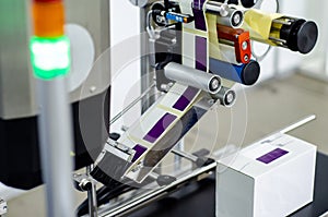 Close-up of  Automatic Sticker Labelling Machine