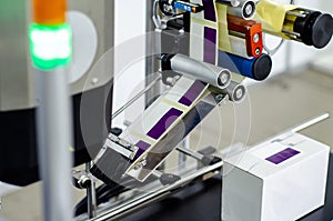 Close-up of  Automatic Sticker Labelling Machine